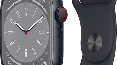 Apple Watch Series 8 GPS + Cellular, Boîtier en Aluminium Minuit de 45 mm