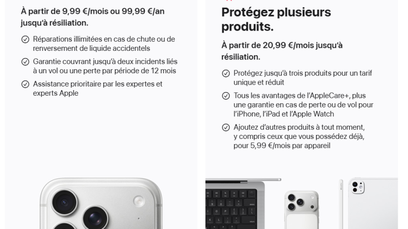AppleCare One en France : prix, couverture et limites